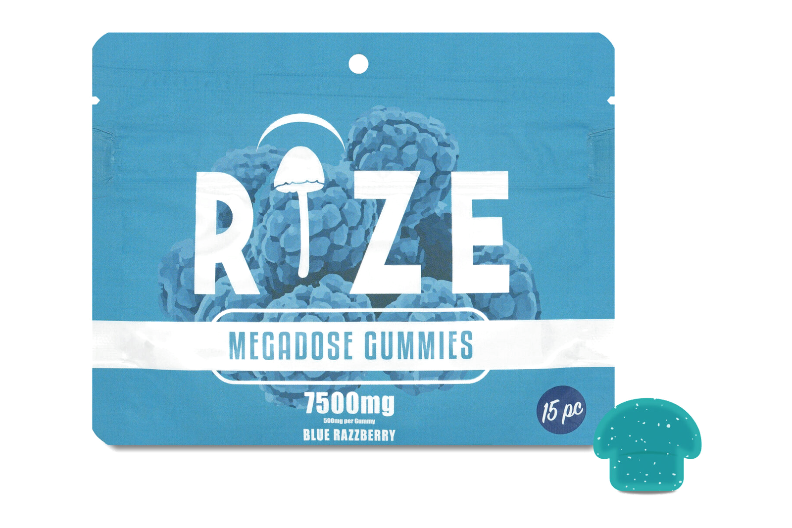 Rize Blue Razzberry Megadose Gummies