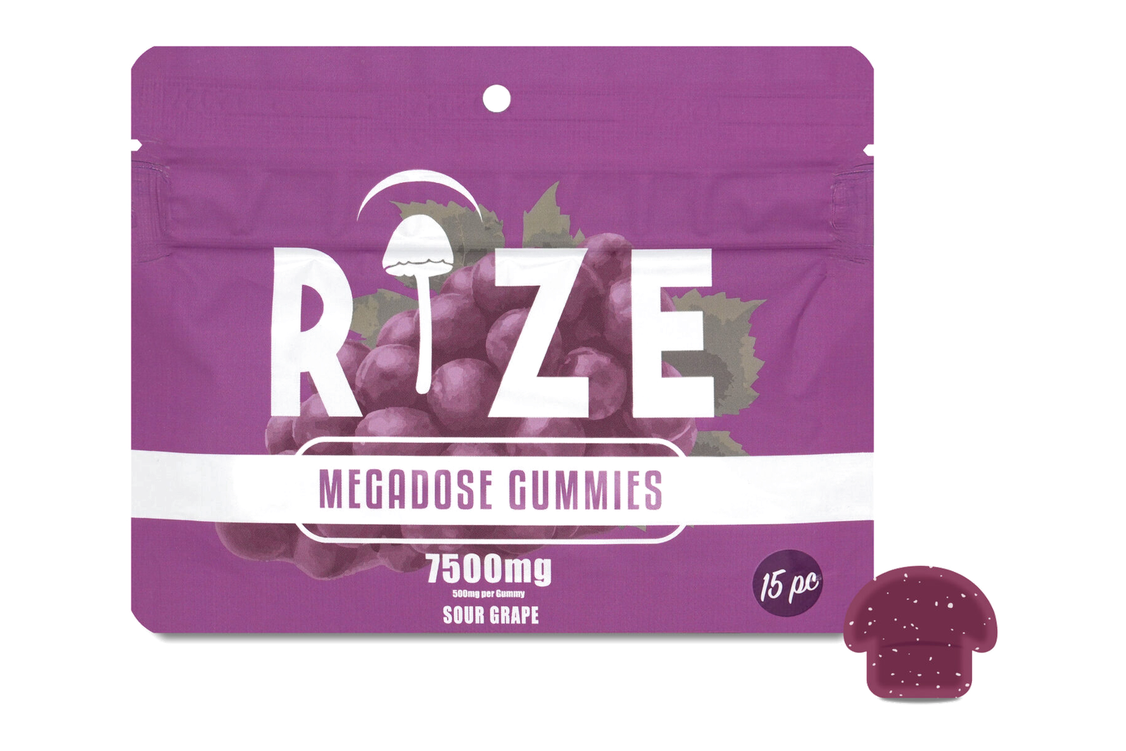 Rize Sour Grape Megadose Gummies