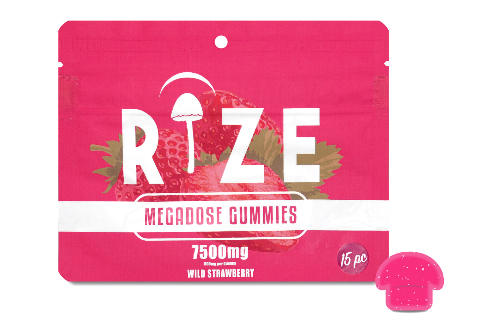Rize Wild Strawberry Megadose Gummies