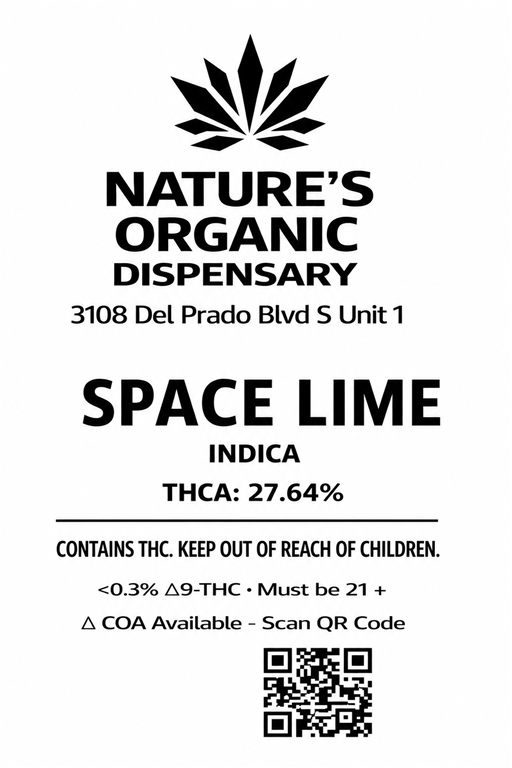 Complete supplied label for Space Lime