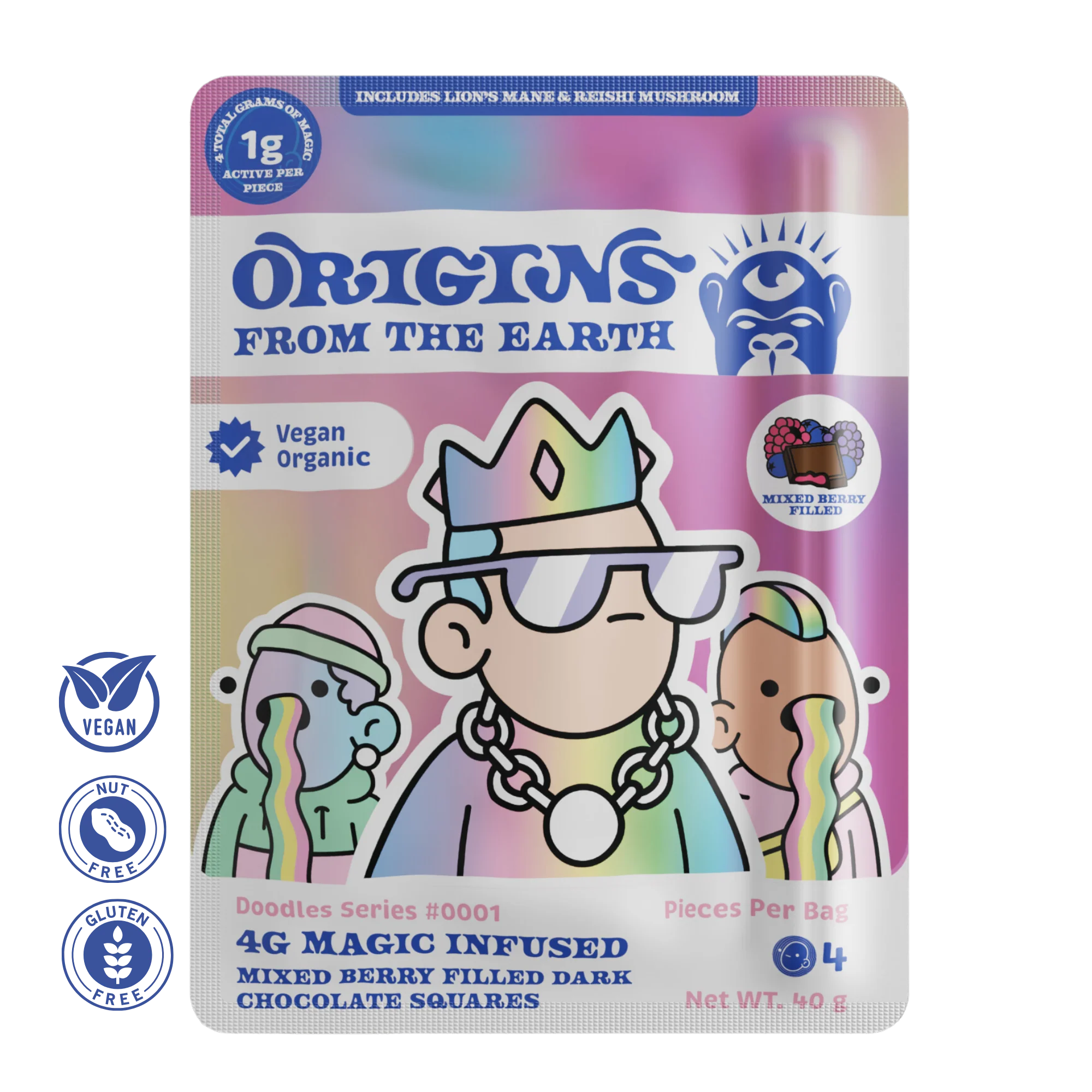Origins Earth Mushroom Chocolates Doodles Mixed Berry