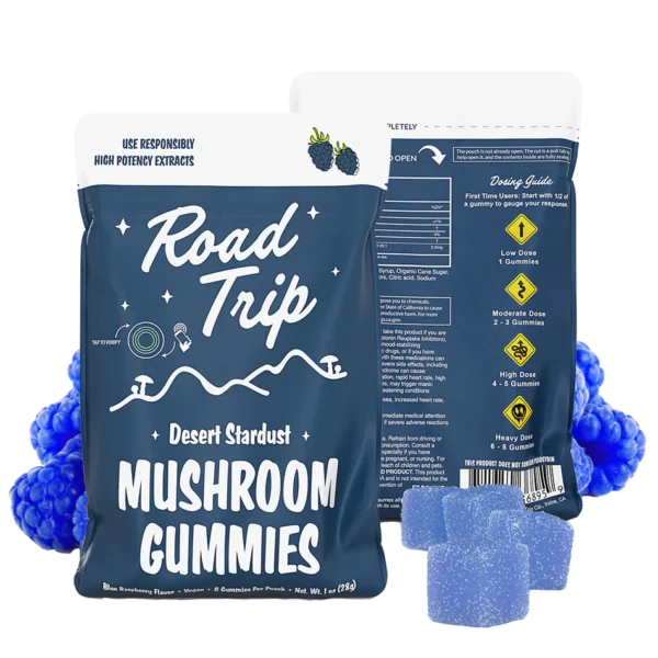 Road Trip Desert Stardust Mushroom Gummies Blue Raspberry