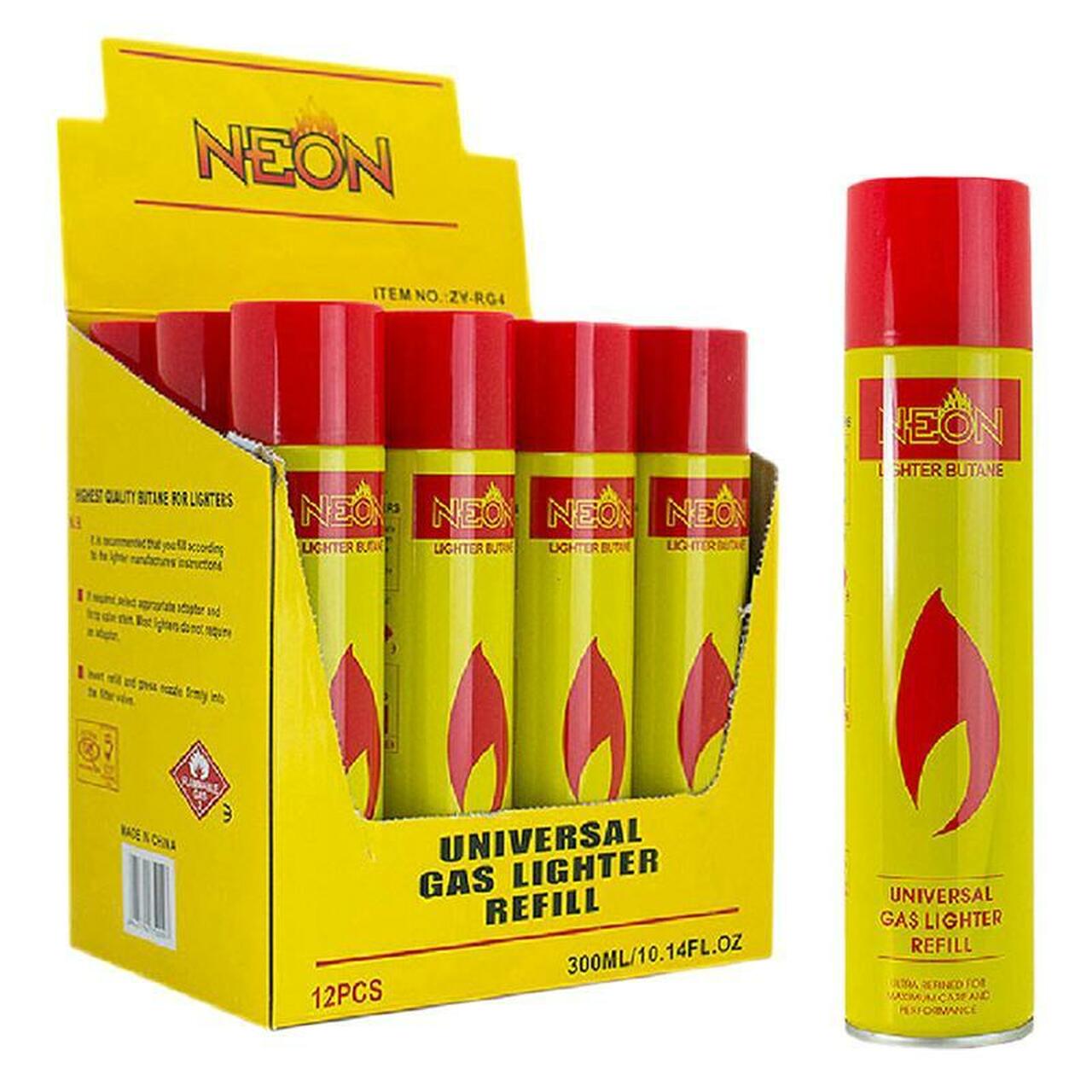 Neon Lighter Butane 300ML 12CT